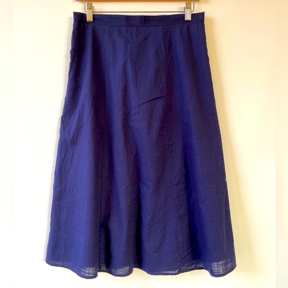 NWOT 100% linen navy blue skirt